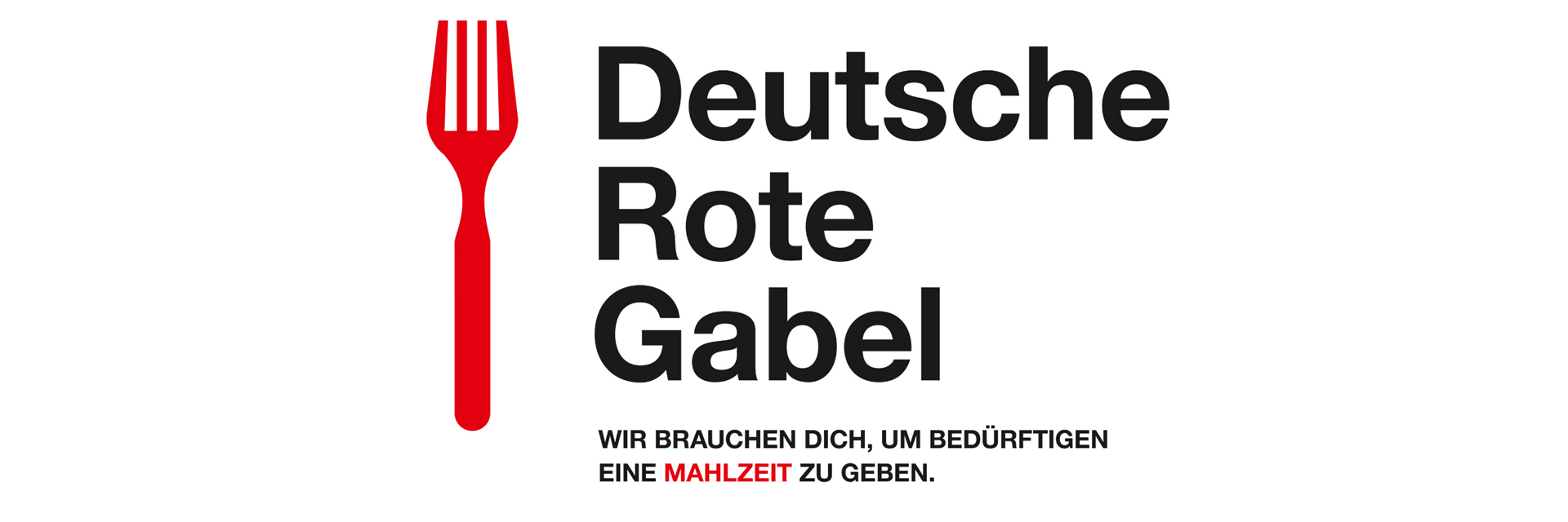 Grafik: DRK-Kampagnenmotiv "Deutsche Rote Gabel" mit Gabel-Piktogramm