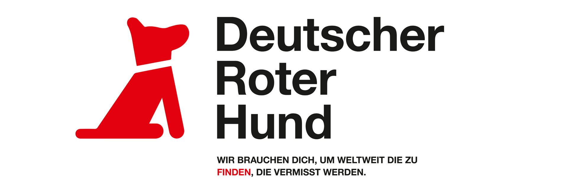 Grafik: DRK-Kampagnenmotiv "Deutscher Roter Hund" mit Hunde-Piktogramm