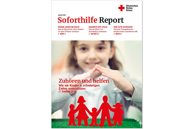 Titelseite des Soforthilfe Reports 1/2021