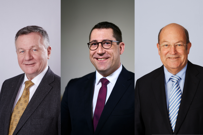 DRK-Präsidium Ehrenmitglieder: Eberhard Desch, Marcus Janßen und Prof. Dr. med. Peter Sefrin.