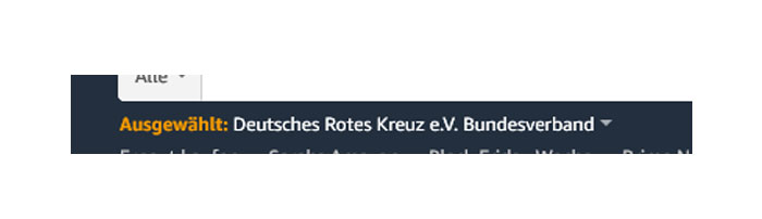 Hinweis, wer unterstützt wird Für wen mit Amazon gespendet wird