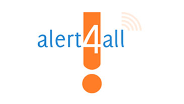 Logo des Forschungsprojekts Alert4All zu innovativem Krisenmanagement und Frühwarnsystemen