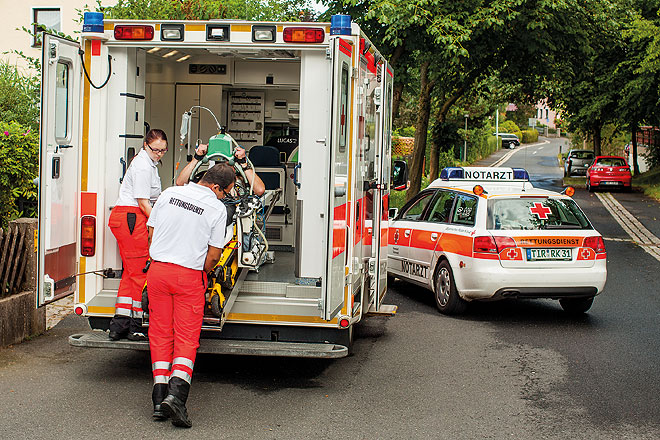 Der DRK-Rettungsdienst im Einsatz.