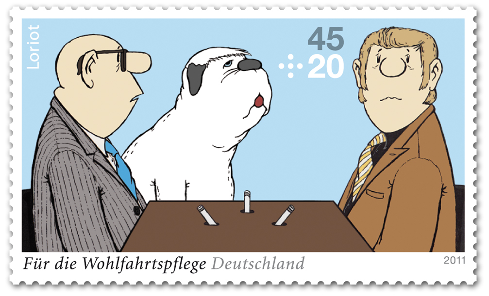 Deutsches Rotes Kreuz Wohlfahrtsmarken 2011 Mit Loriot kleben für